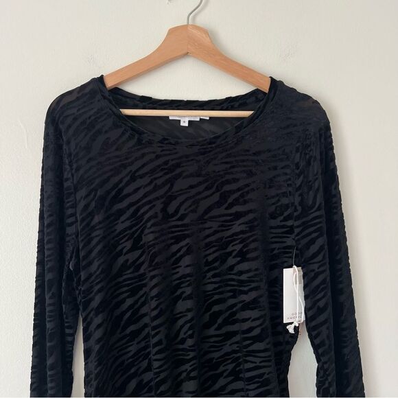 Good American Burnout Zebra Mesh Velvety Bodysuit NEW Size XXL Animal Print - Picture 5 of 12